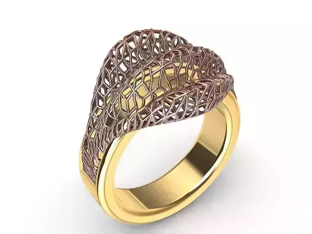 abstract shape jali ring stl ring 