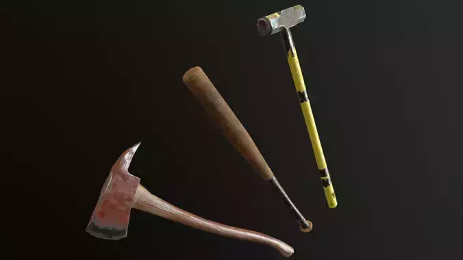 Melee Weapon Pack bat axe hammer PBR