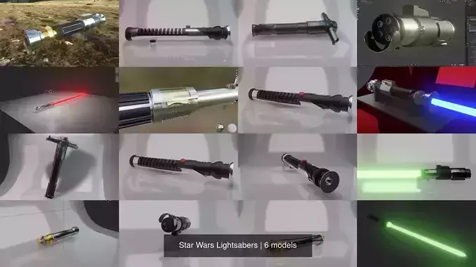 Star Wars Lightsabers 3D Model Collection