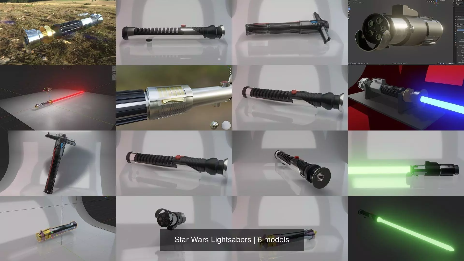 Star Wars Lightsabers 3D Model Collection_0