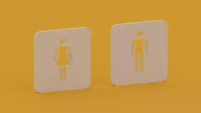 Pixel Toilet Signs