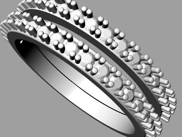 2 row diamond ring stl verified 3D print model_11