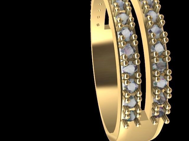 2 row diamond ring stl verified 3D print model_10