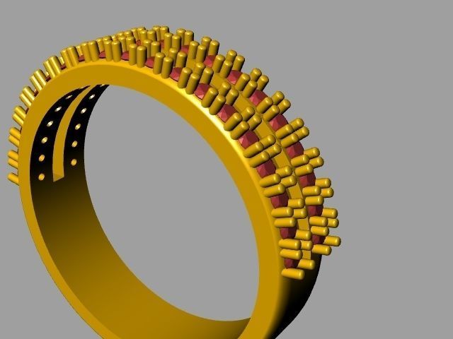 2 row diamond ring stl verified 3D print model_19