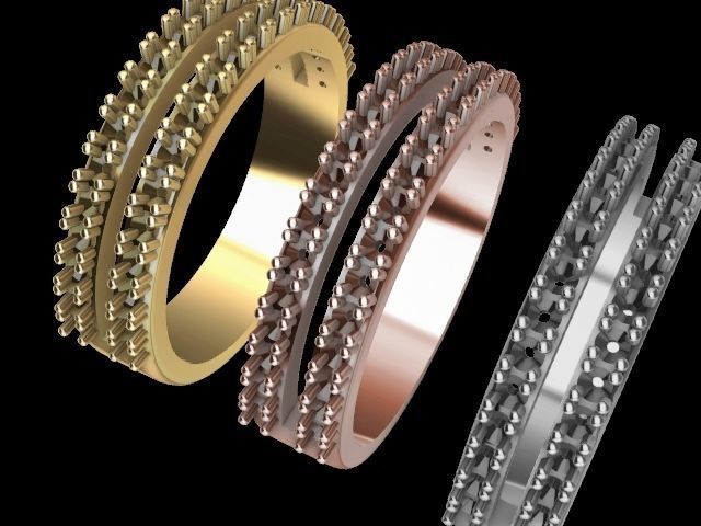 2 row diamond ring stl verified 3D print model_7