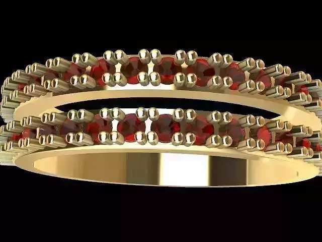 2 row diamond ring stl verified 3D print model