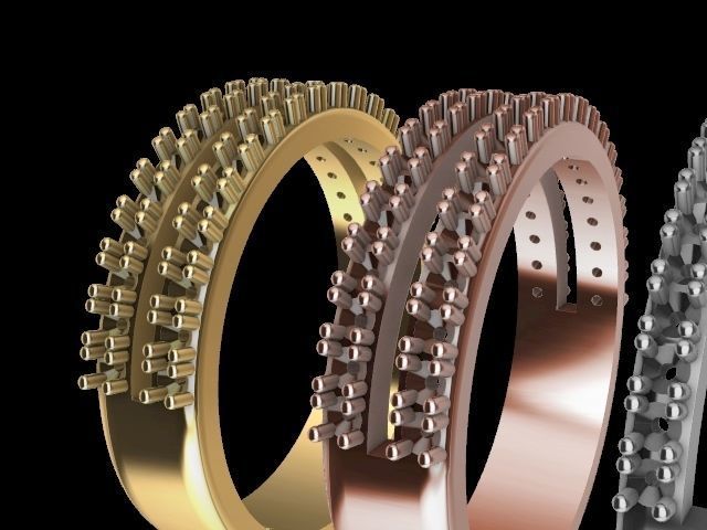 2 row diamond ring stl verified 3D print model_9