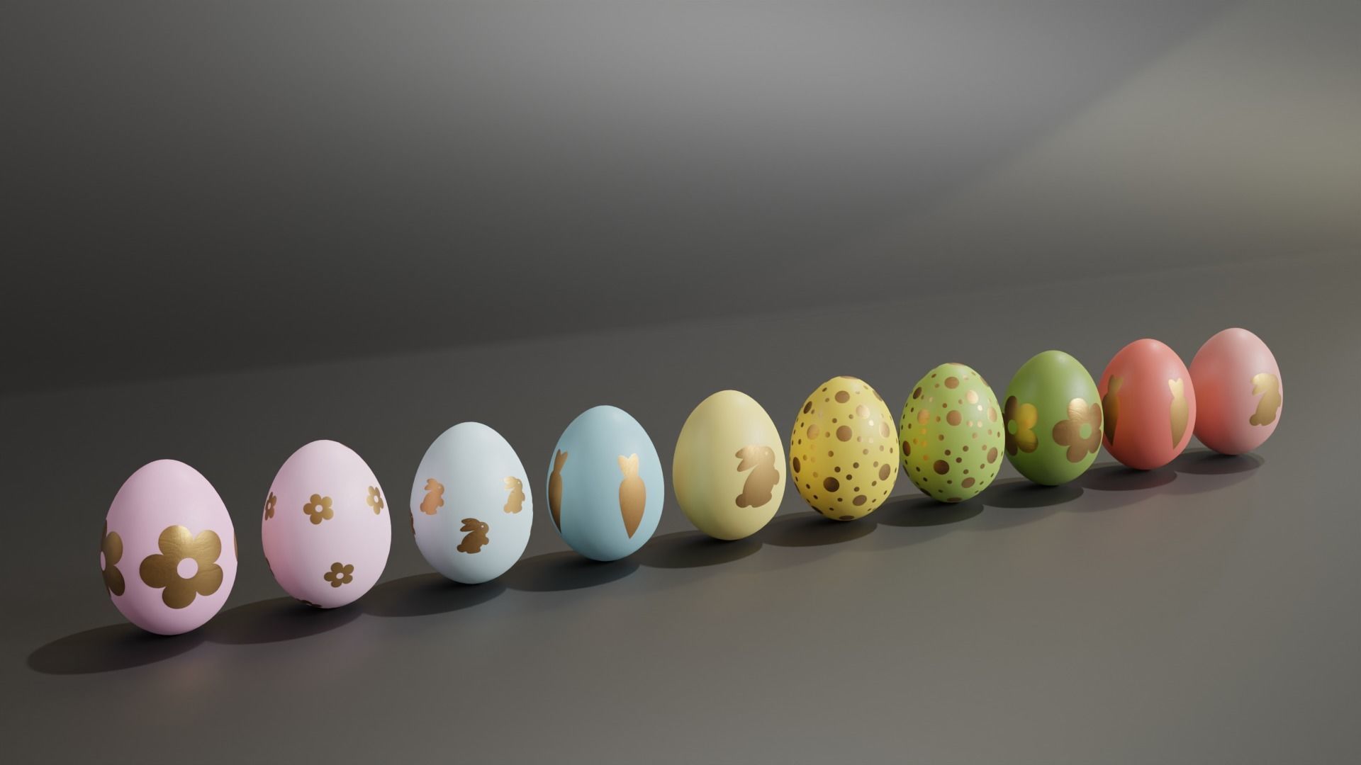 Easter Egg with Gold Print 3D model_2