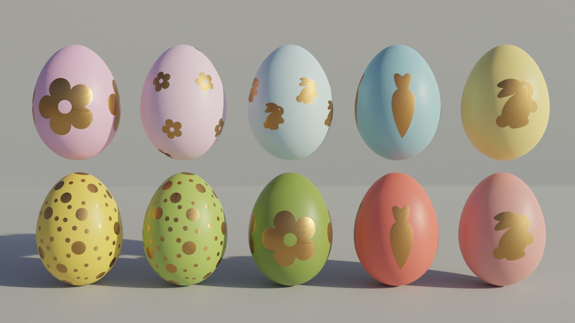 Easter Egg with Gold Print 3D model_7