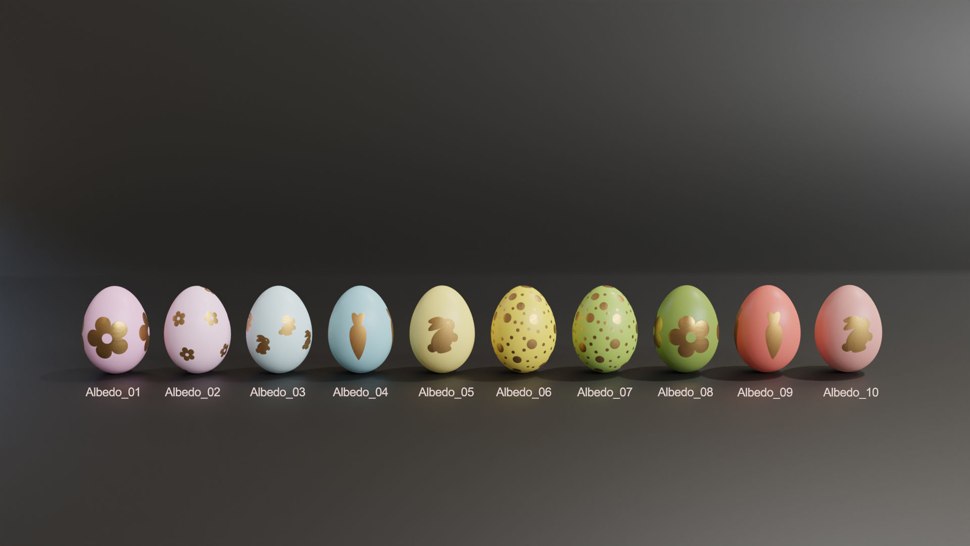 Easter Egg with Gold Print 3D model_3