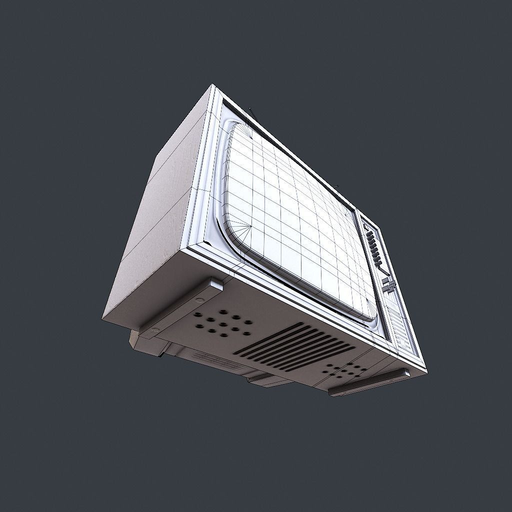 Old Retro TV Low-poly 3D model_30
