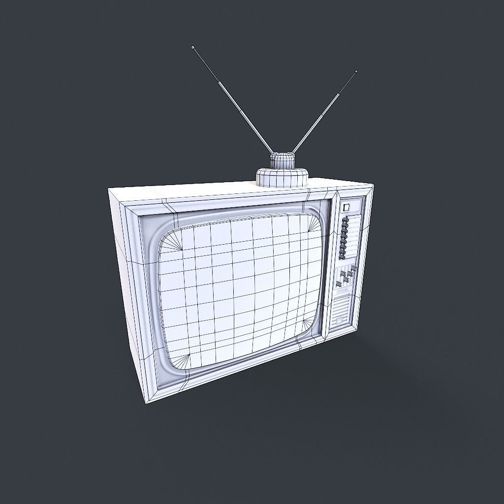 Old Retro TV Low-poly 3D model_28