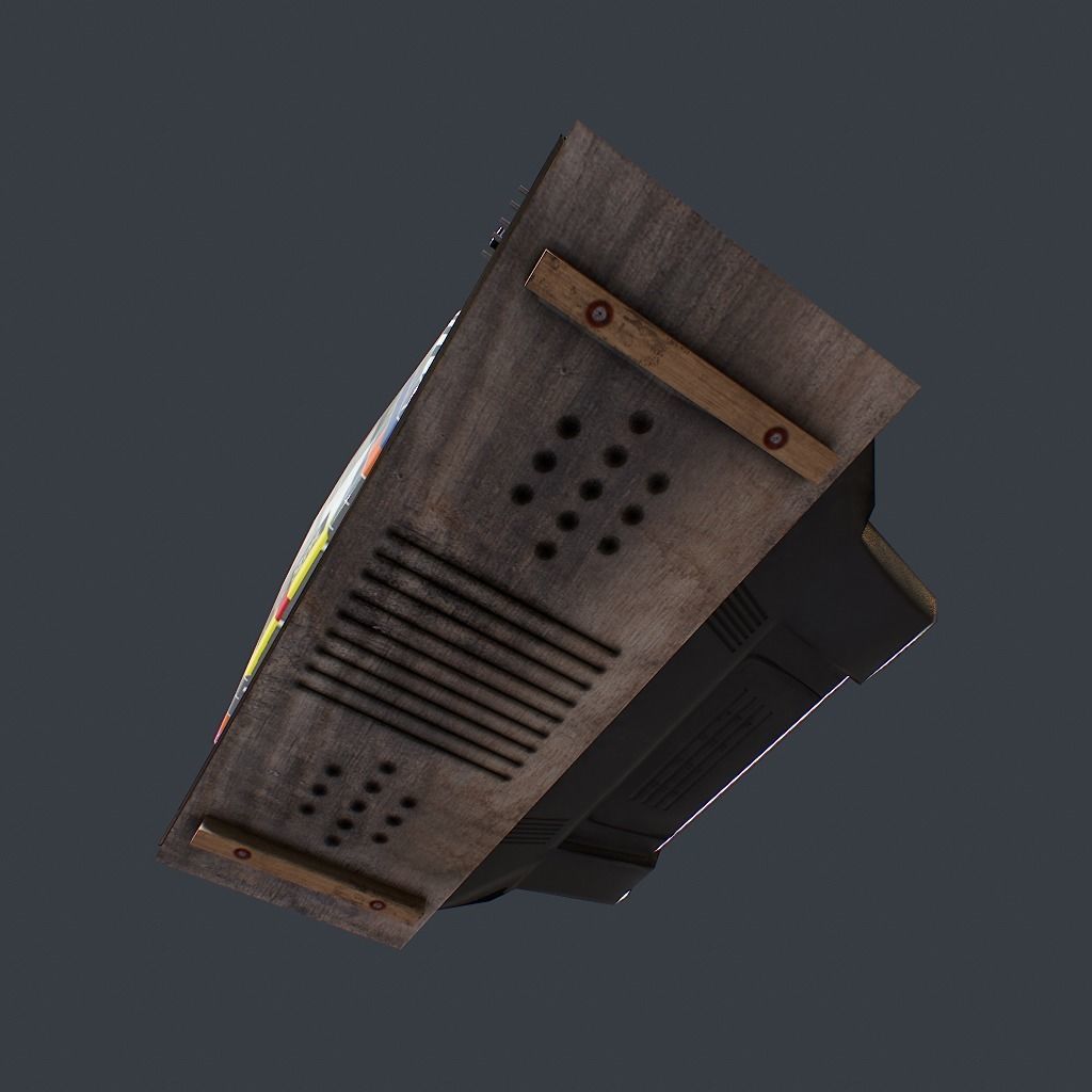 Old Retro TV Low-poly 3D model_18