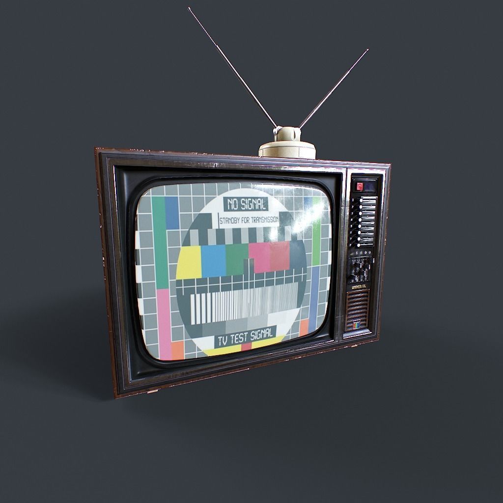 Old Retro TV Low-poly 3D model_15