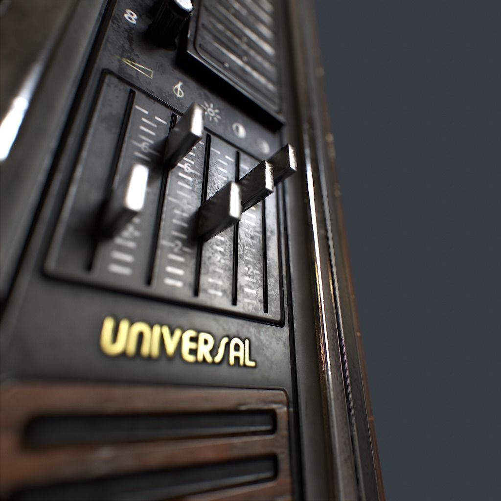 Old Retro TV Low-poly 3D model_11