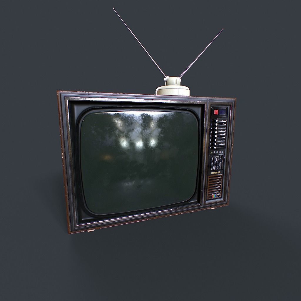 Old Retro TV Low-poly 3D model_2
