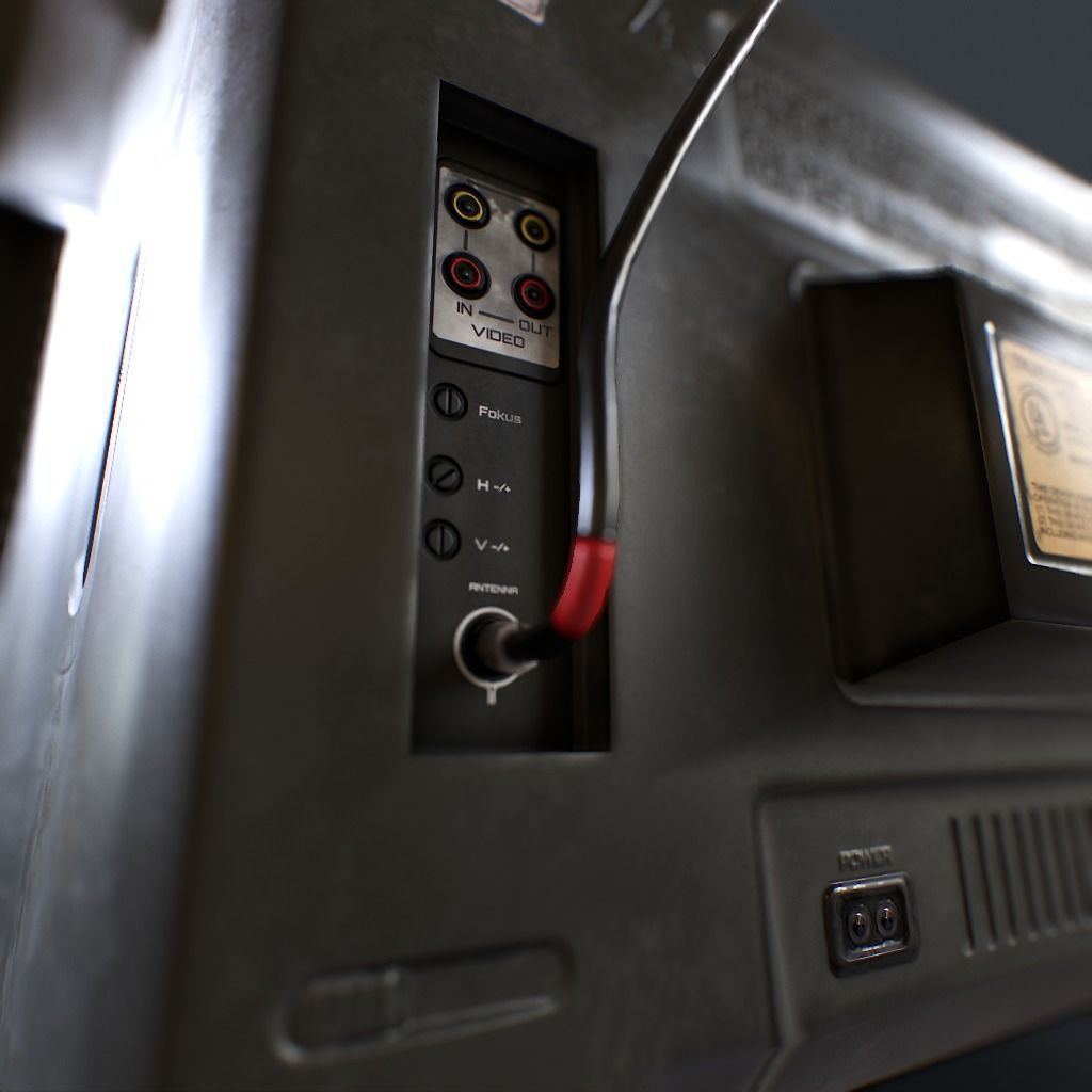 Old Retro TV Low-poly 3D model_8