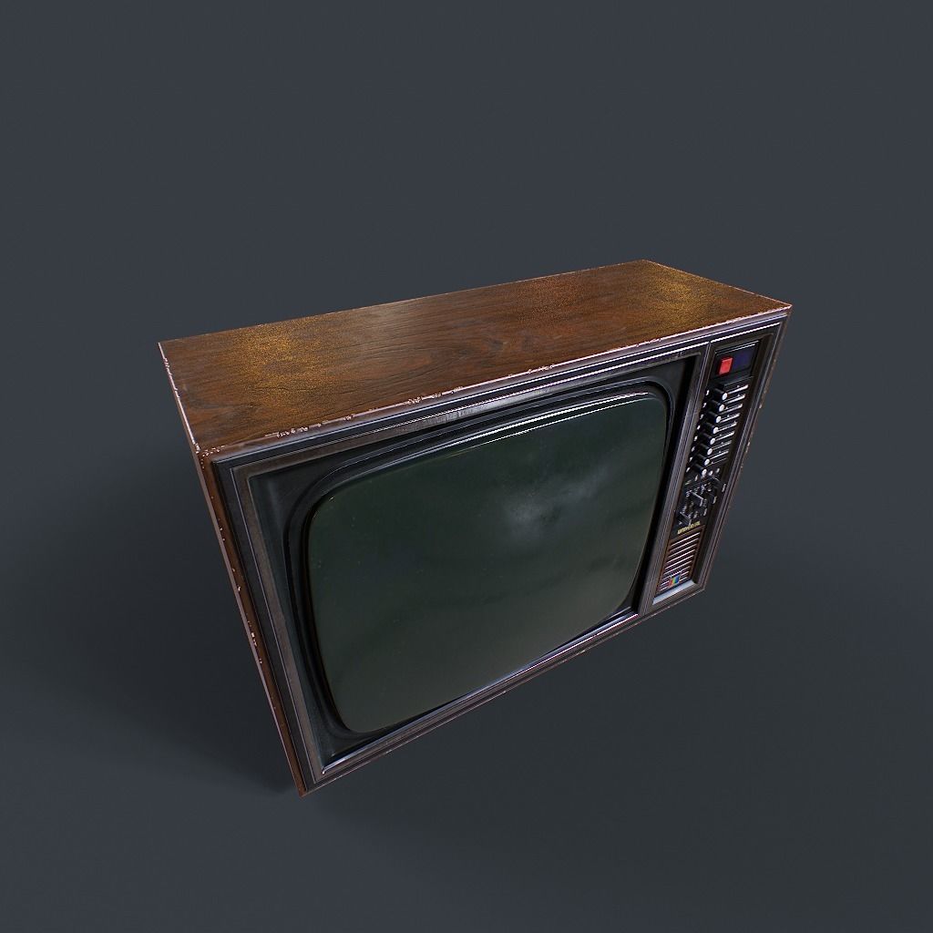Old Retro TV Low-poly 3D model_13