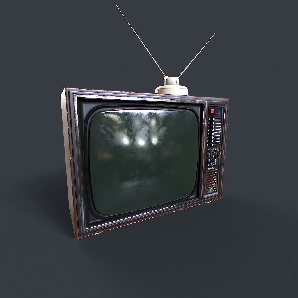 Old Retro TV Low-poly 3D model_4