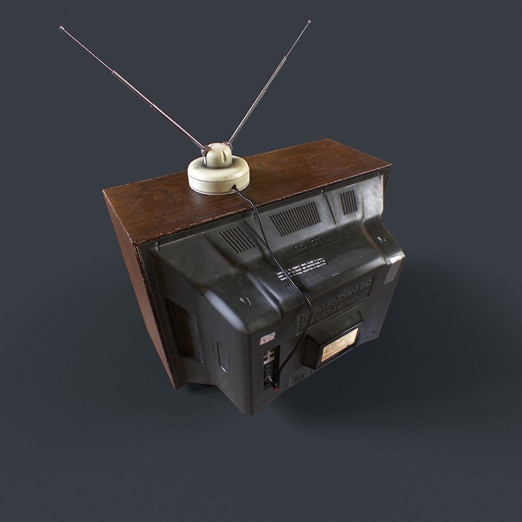 Old Retro TV Low-poly 3D model_6