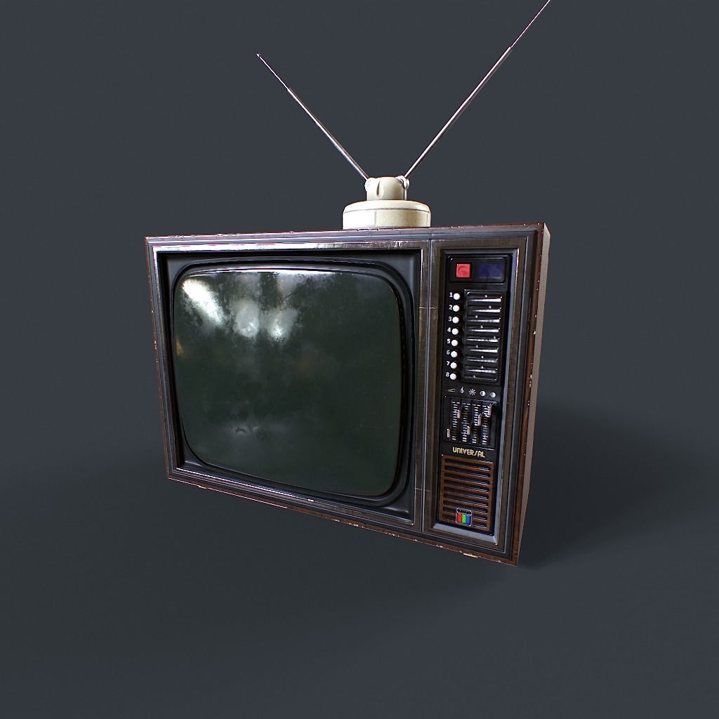 Old Retro TV Low-poly 3D model_3