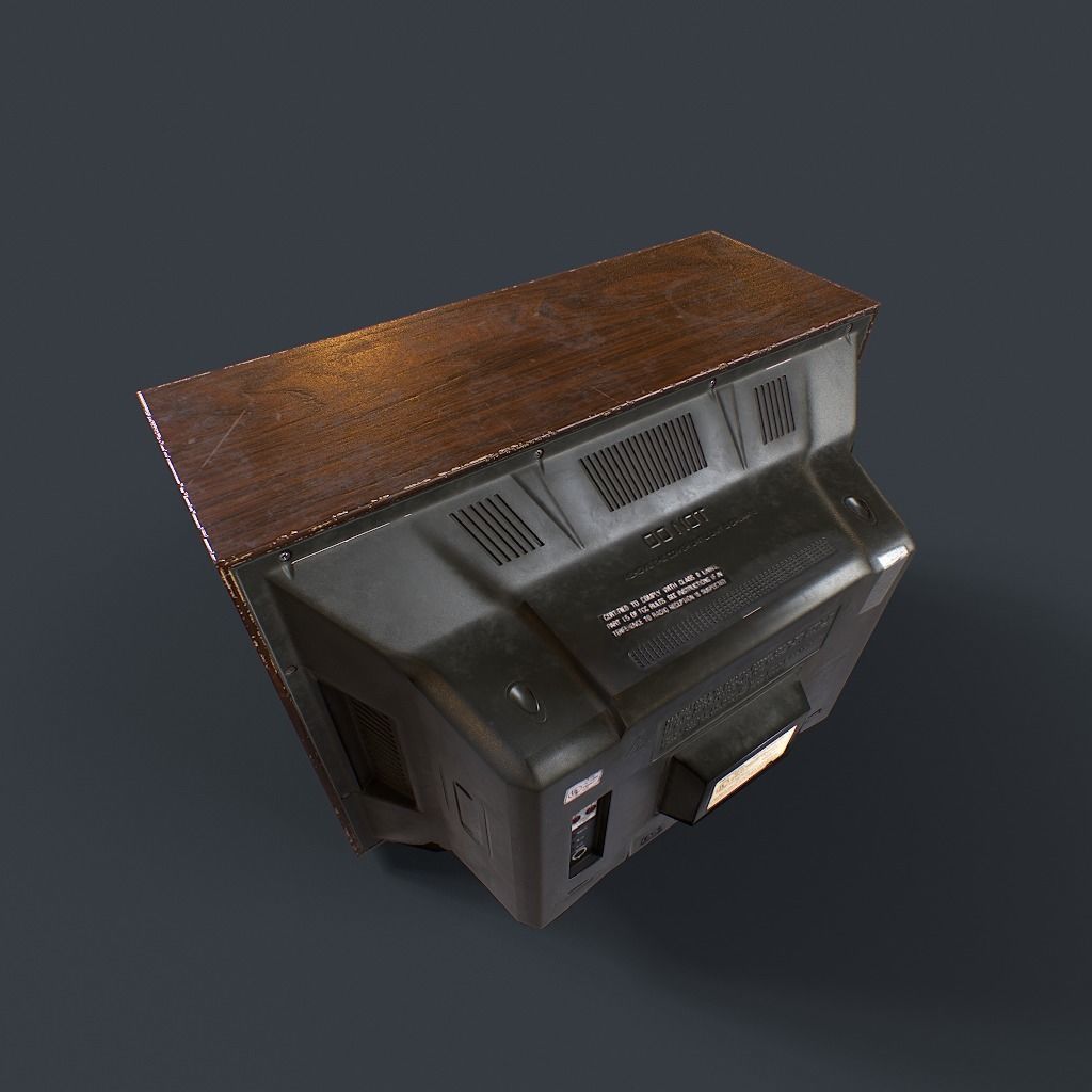 Old Retro TV Low-poly 3D model_14