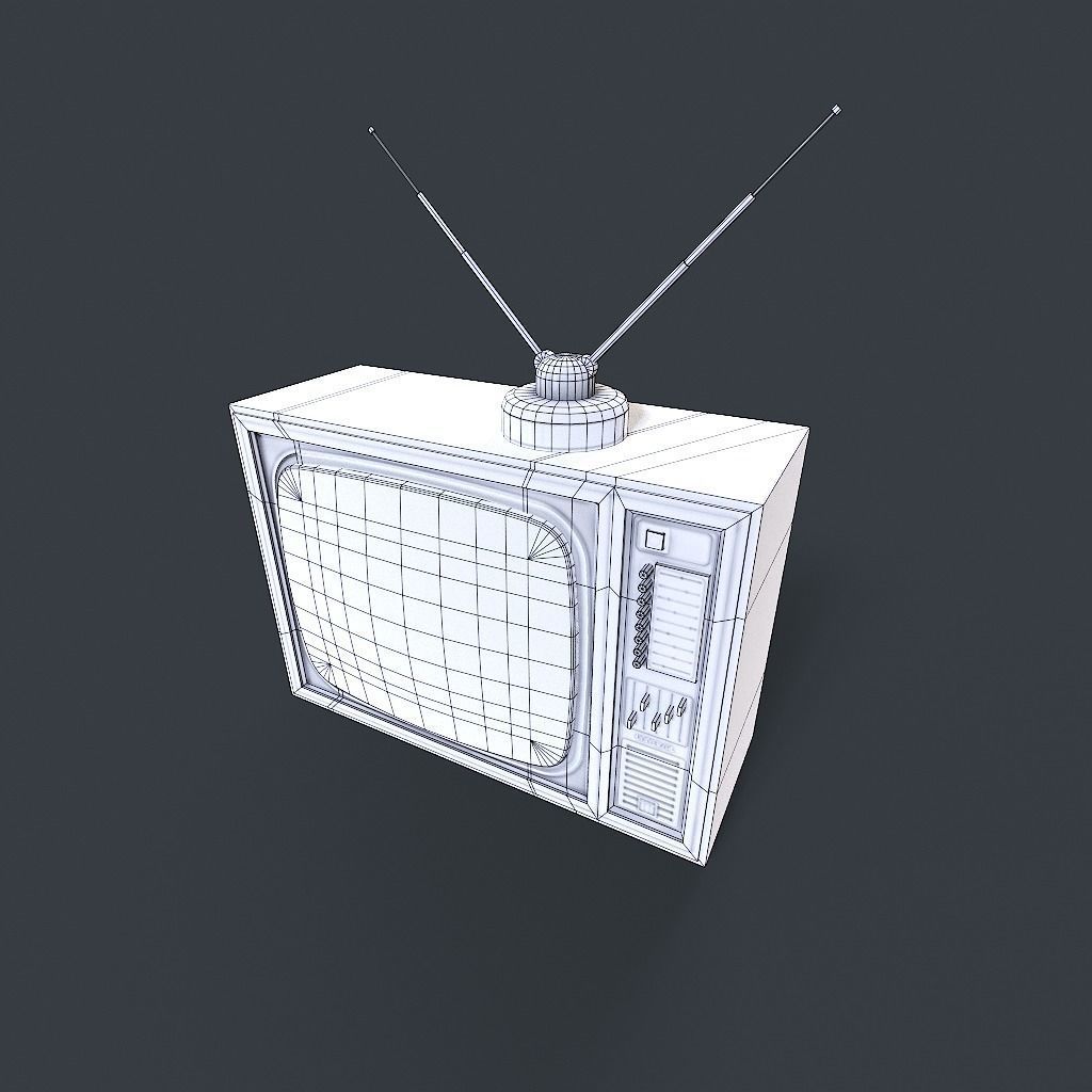 Old Retro TV Low-poly 3D model_29