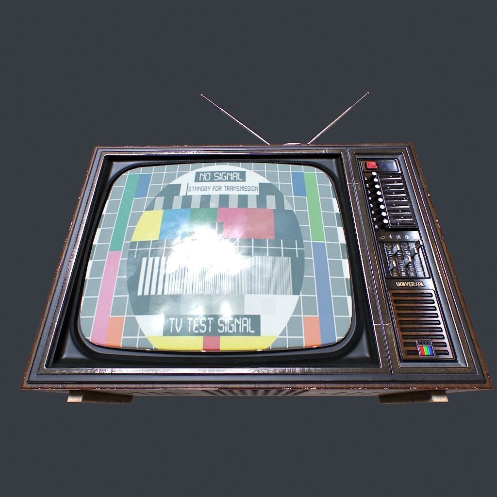 Old Retro TV Low-poly 3D model_19