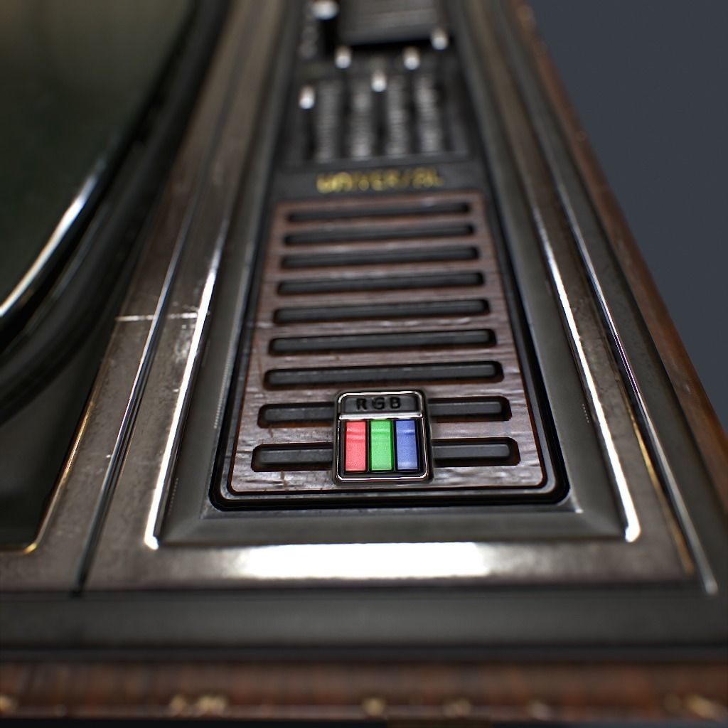 Old Retro TV Low-poly 3D model_10