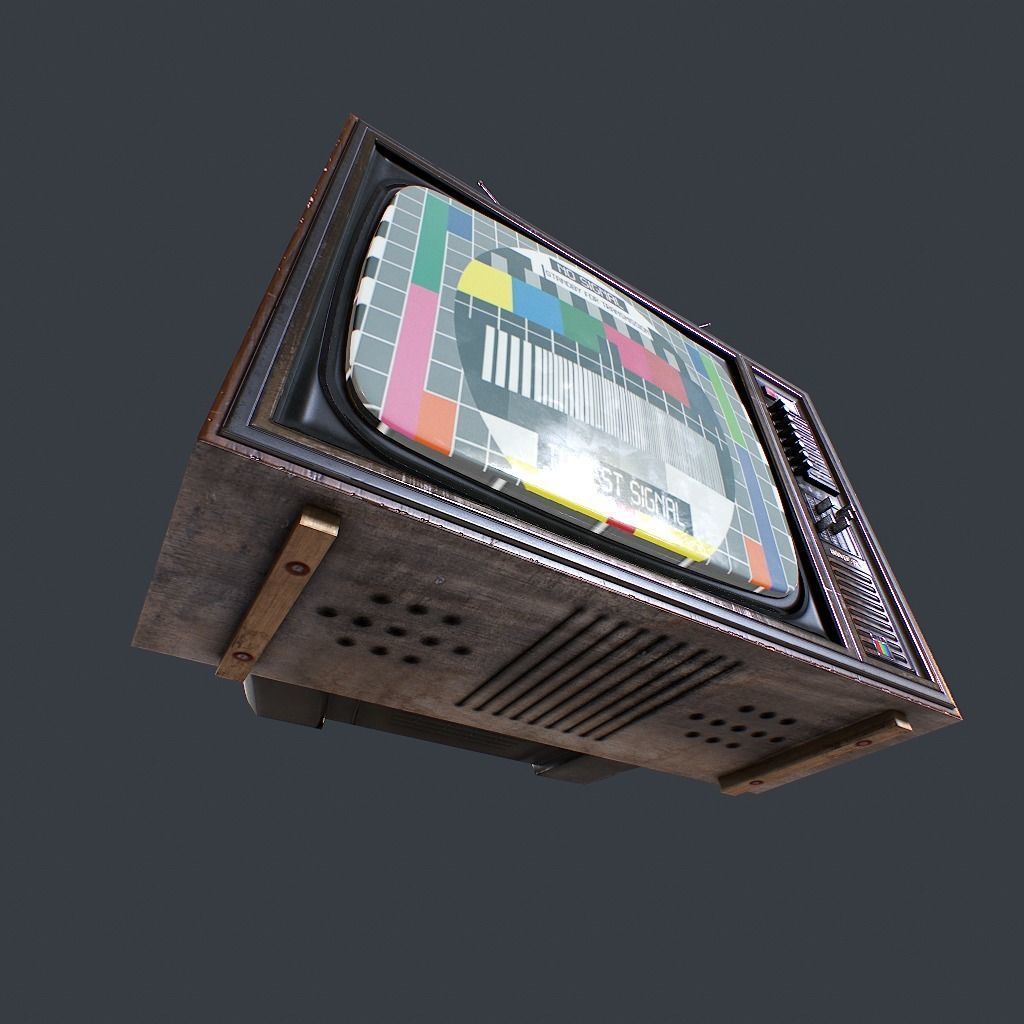 Old Retro TV Low-poly 3D model_17