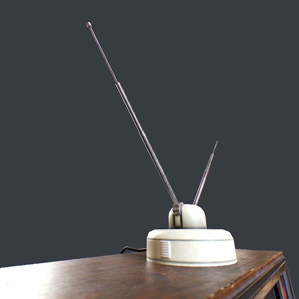Old Retro TV Low-poly 3D model_21