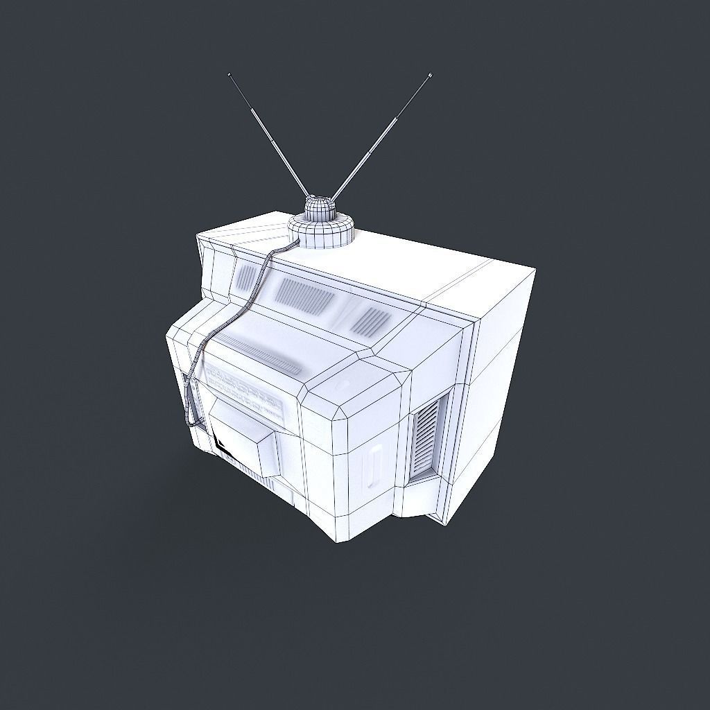 Old Retro TV Low-poly 3D model_31