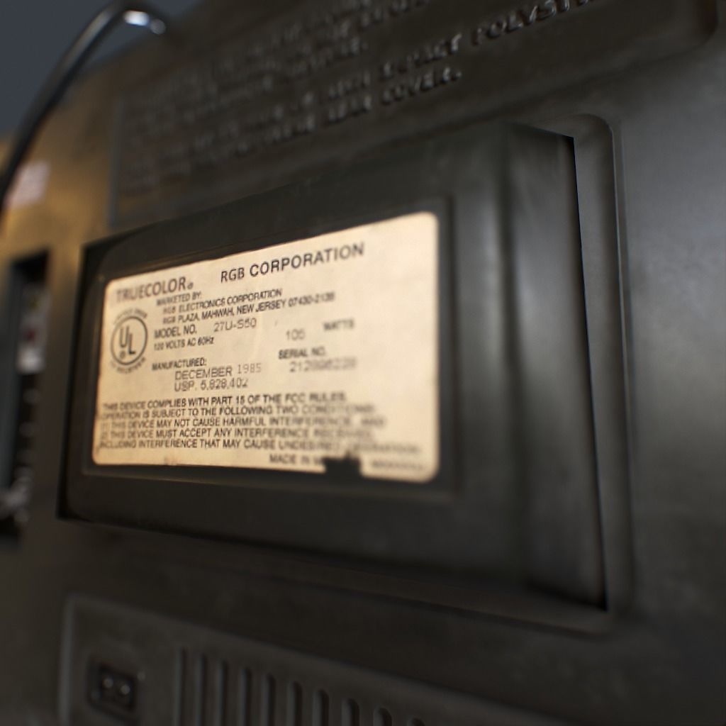 Old Retro TV Low-poly 3D model_9