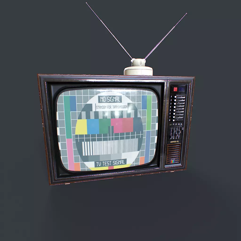 Old Retro TV Low-poly 3D model_0