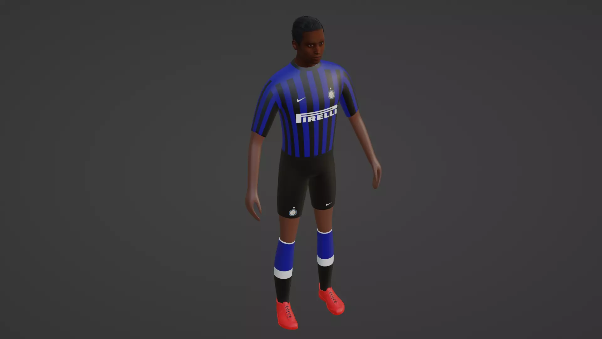 Soccer Player - Inter Low-poly 3D model_0