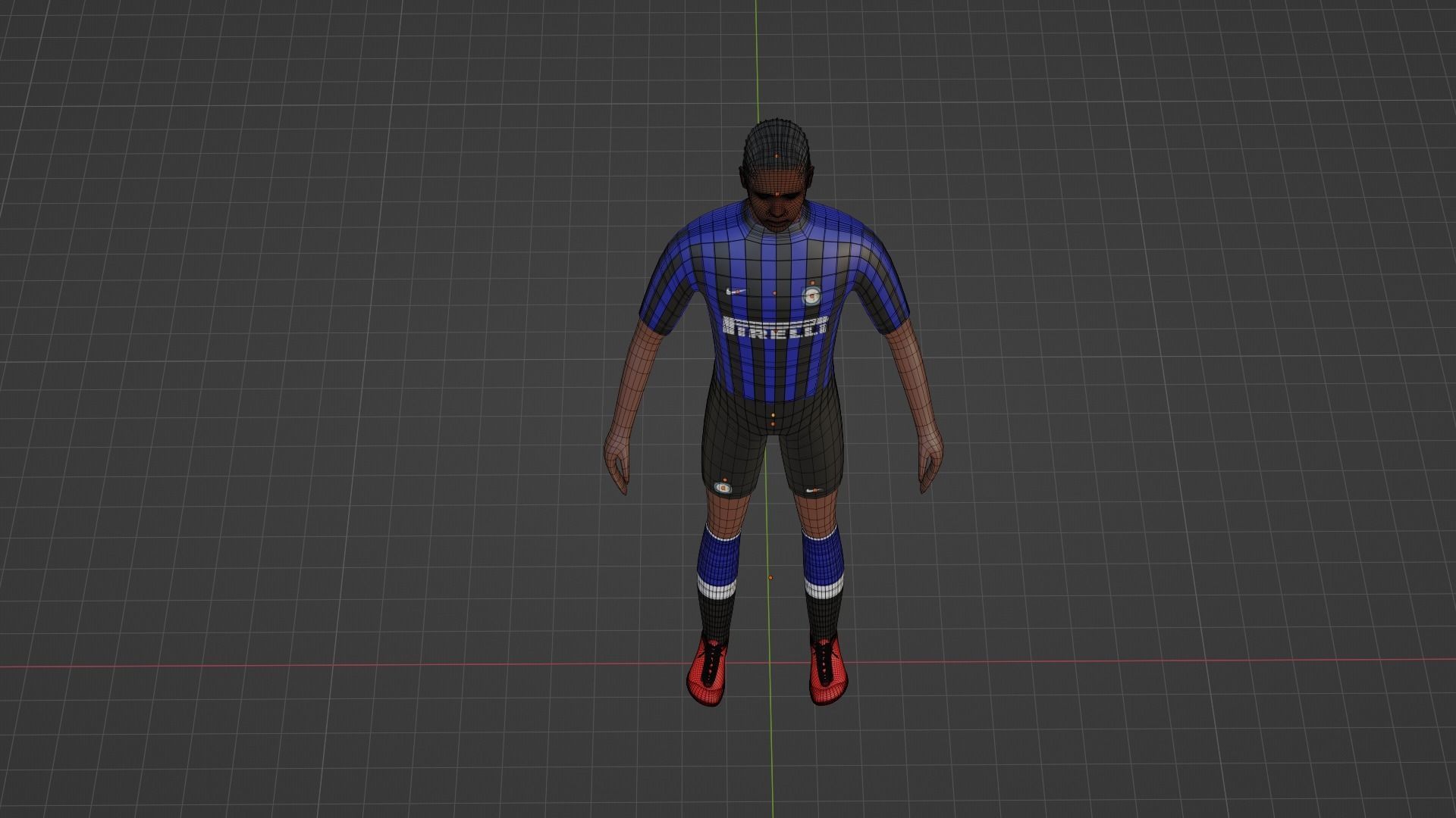 Soccer Player - Inter Low-poly 3D model_8