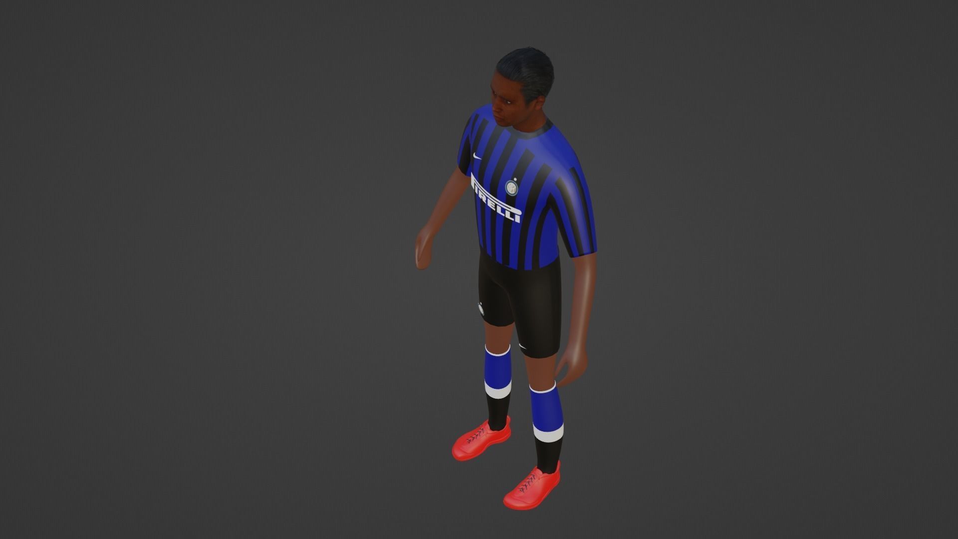 Soccer Player - Inter Low-poly 3D model_2