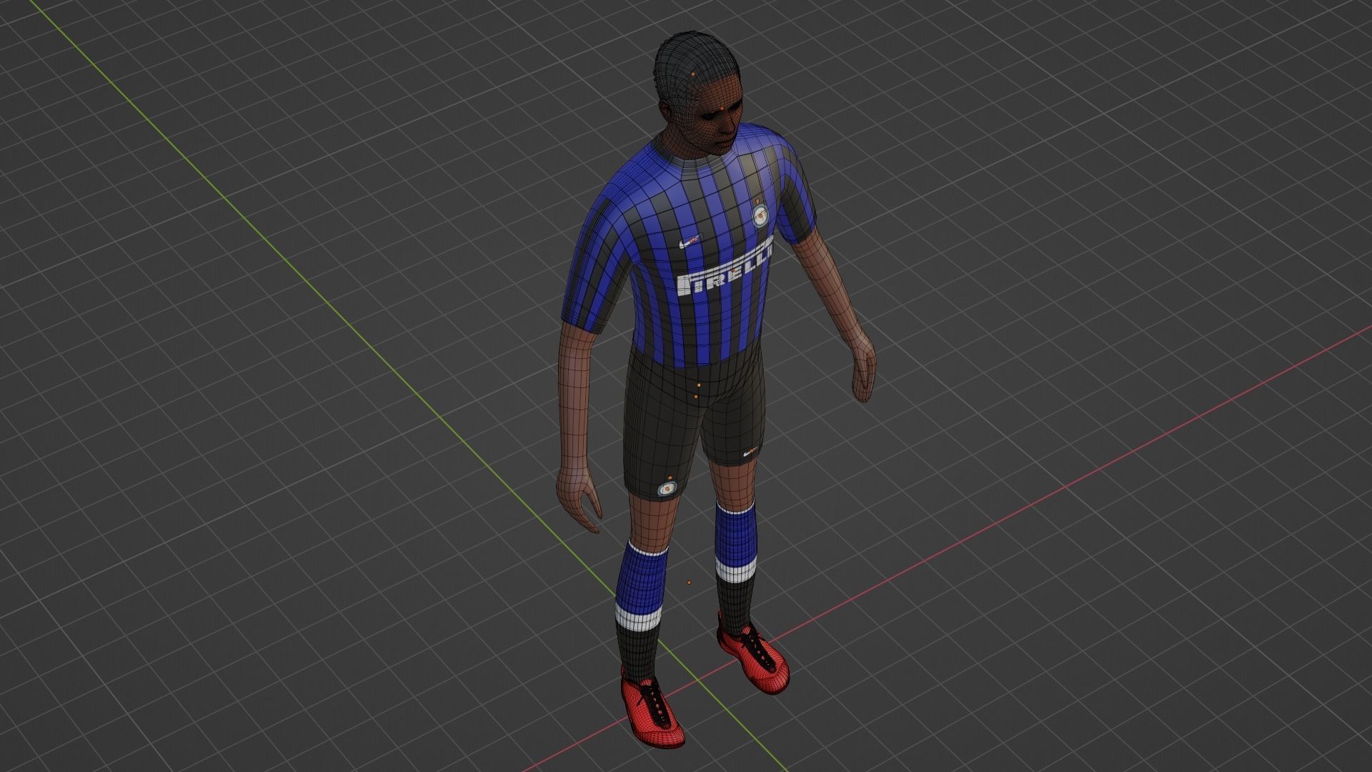 Soccer Player - Inter Low-poly 3D model_6