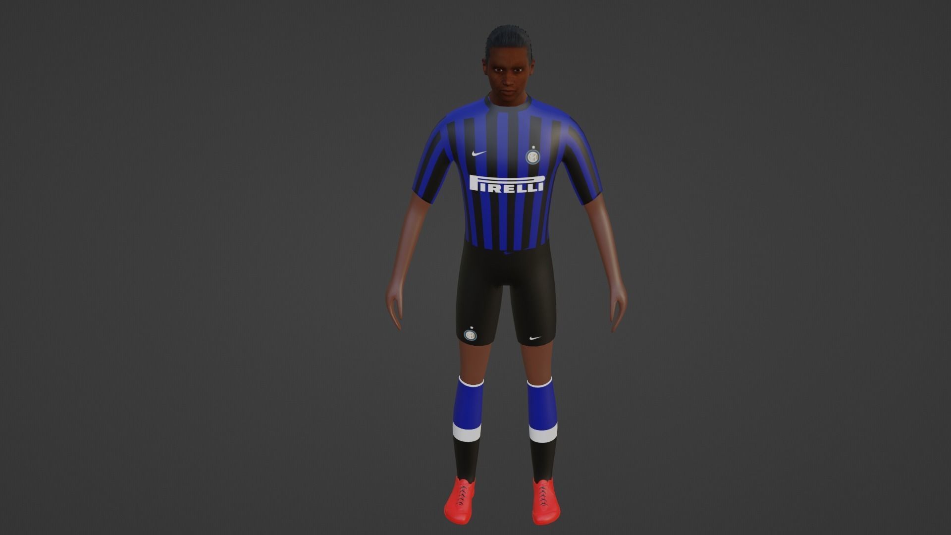 Soccer Player - Inter Low-poly 3D model_1
