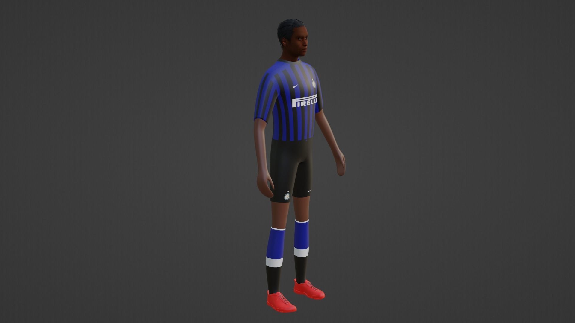 Soccer Player - Inter Low-poly 3D model_5