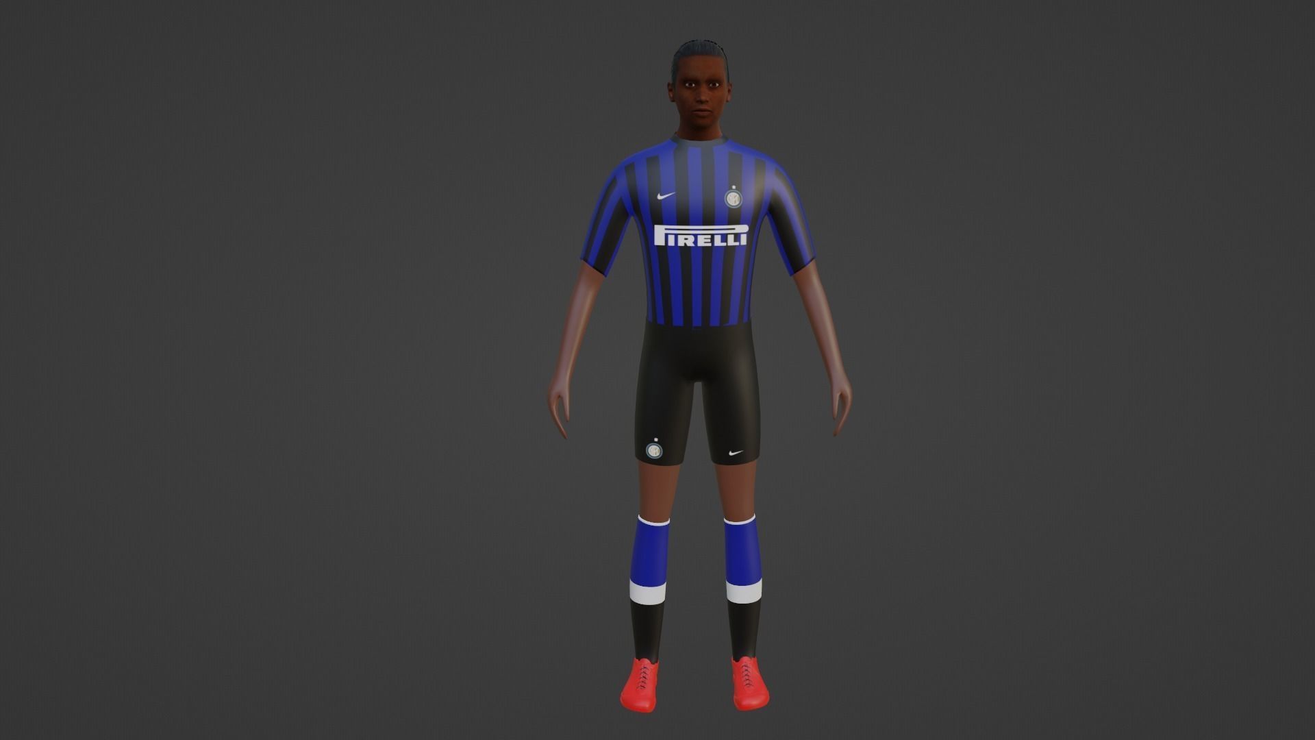 Soccer Player - Inter Low-poly 3D model_4