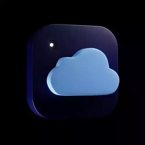 iCloud icon 3D logo 3D model
