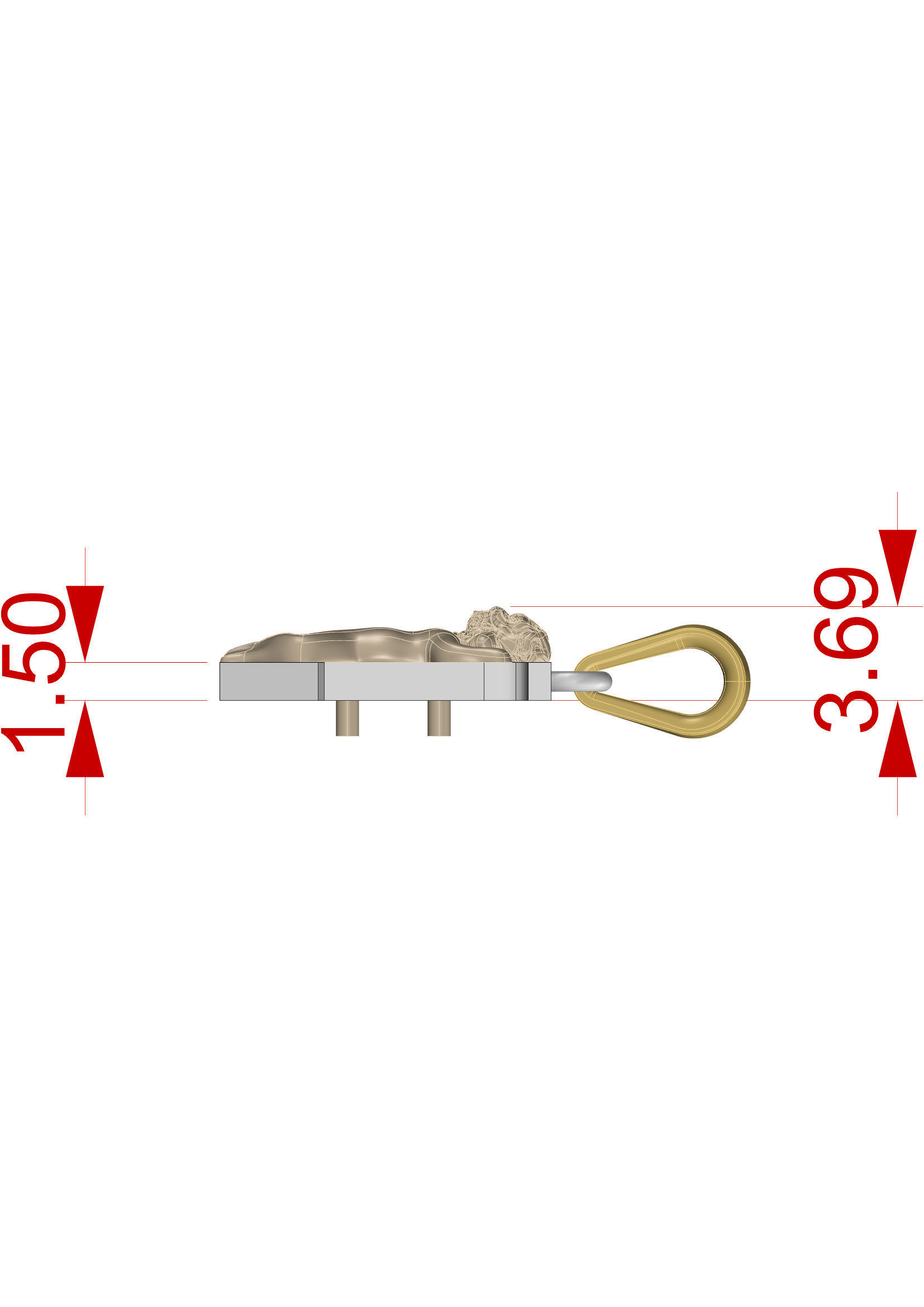 Pendant Letter L 3D print model_14