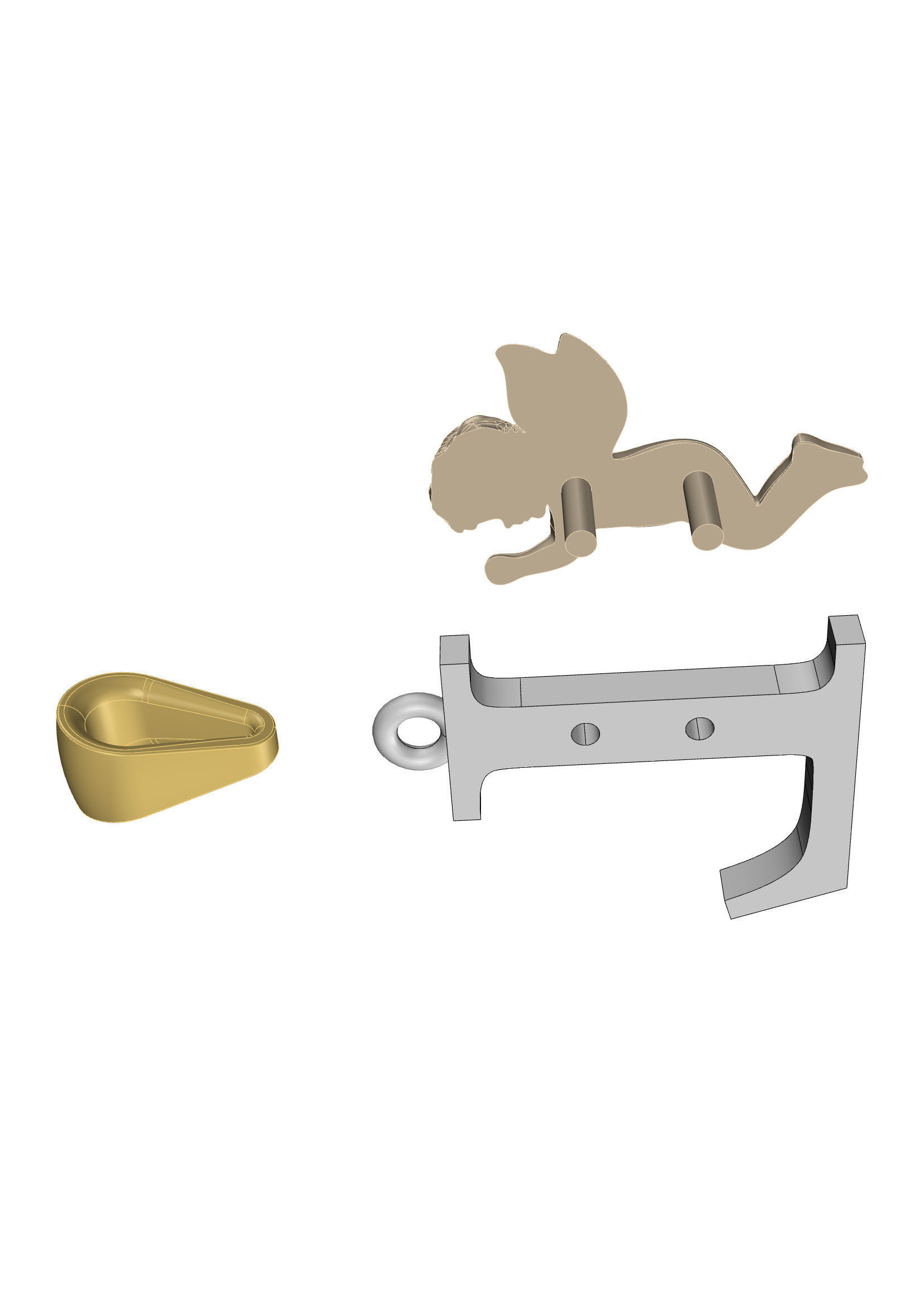 Pendant Letter L 3D print model_16