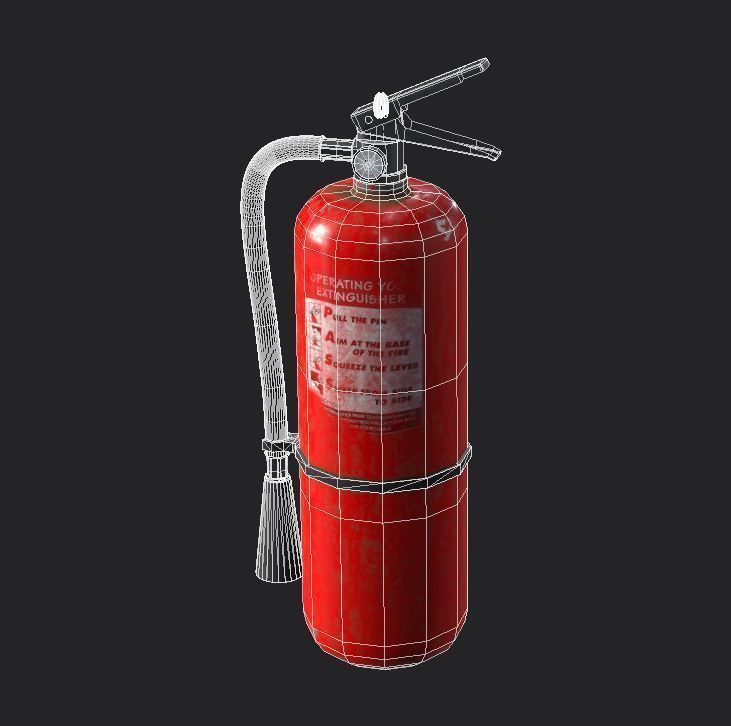 Low-poly fire extinguisher Low-poly 3D model_4