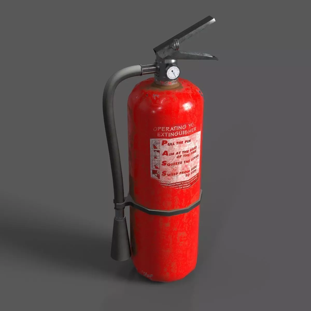 Low-poly fire extinguisher Low-poly 3D model_0