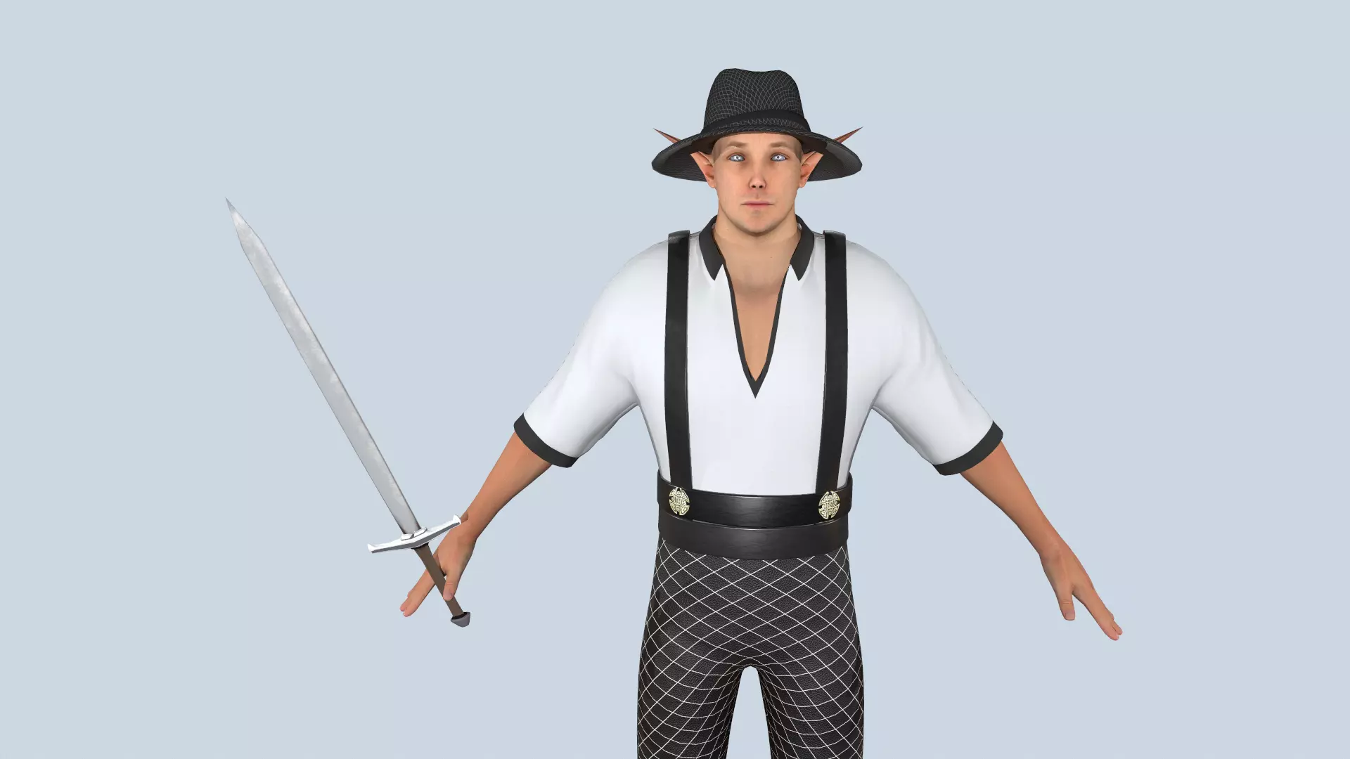 Elf Merchant Low-poly 3D model_0