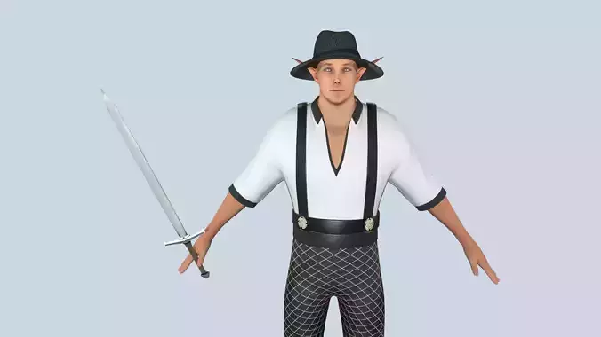Elf Merchant Low-poly 3D model