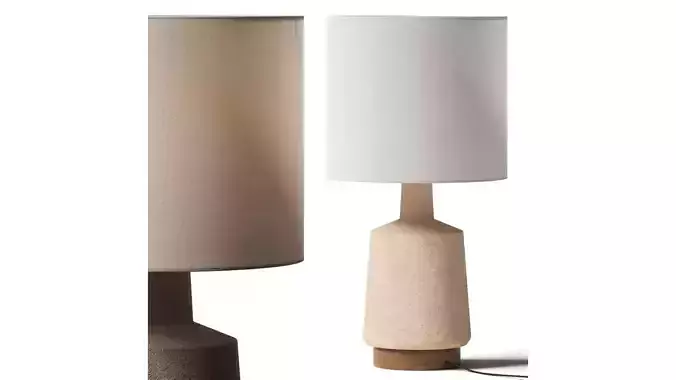 West Elm Wood and Ceramic Table Lamp