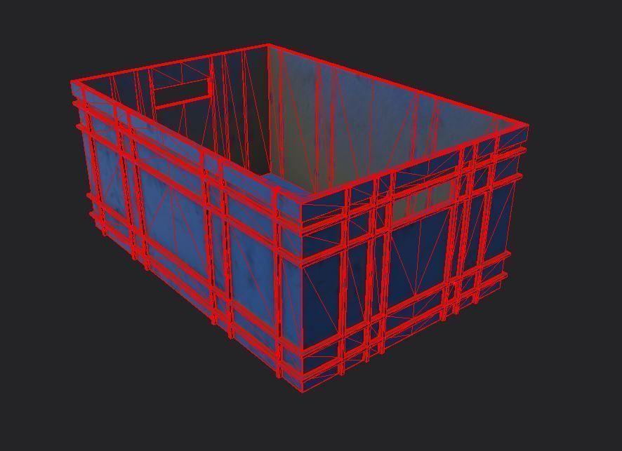 low-poly box crate with number Low-poly 3D model_5